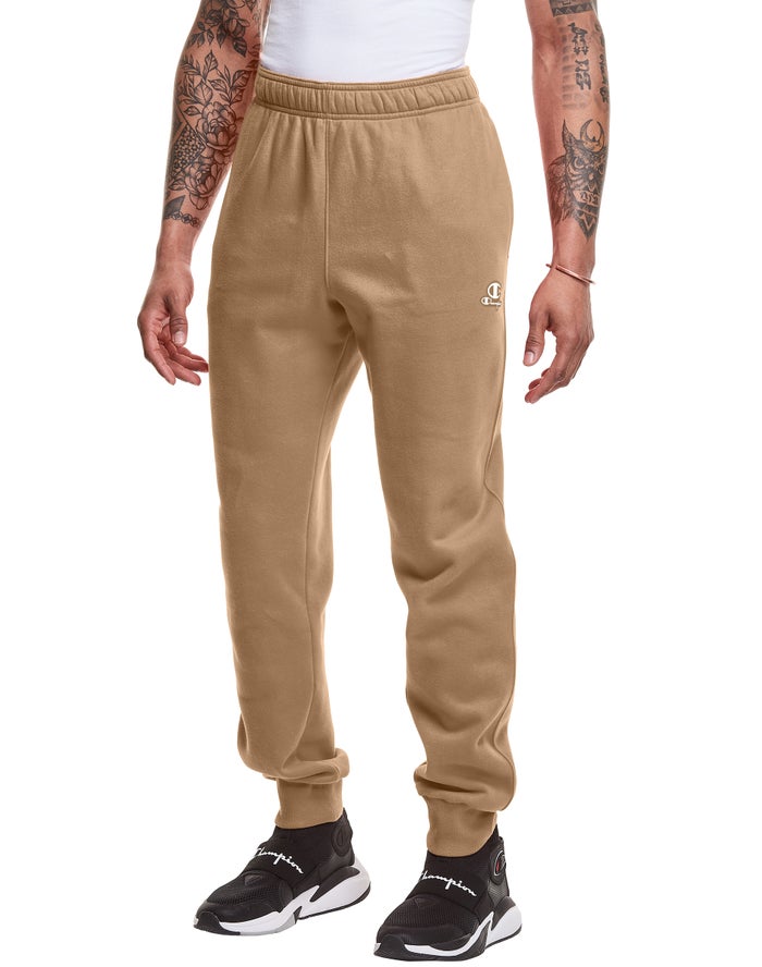 Champion Mens Joggers NZ - Classic Fleece Khaki ( 3726-BCXRY )